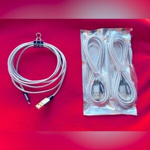 (3) 6’ iPhone Chargers. Braided USB Lightning Charging cables. 2 are brand new.